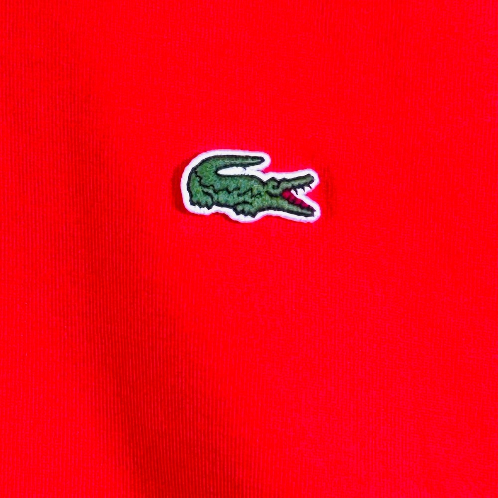 Lacoste Live T-Shirt Mens M Red Long Sleeve Script Logo Preppy Streetwear Sporty - Picture 4 of 11